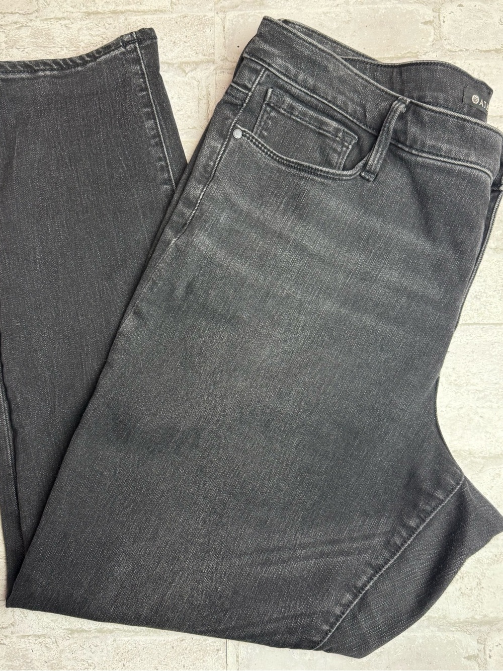 Athleta Sculptek Womens Skinny Jeans 16 Gray Dark Wash Stretch Mid-Rise Pockets😍